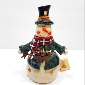 Crazy Mountain Snowman Candle Holder